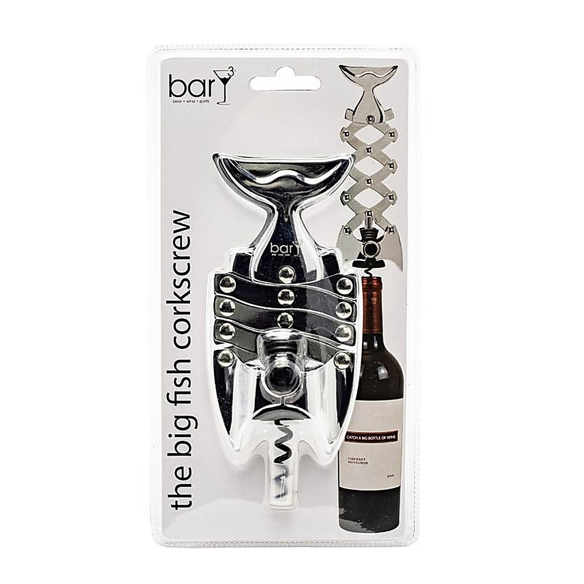 BarY3 BAR-0759 Silver Stainless Steel Corkscrew