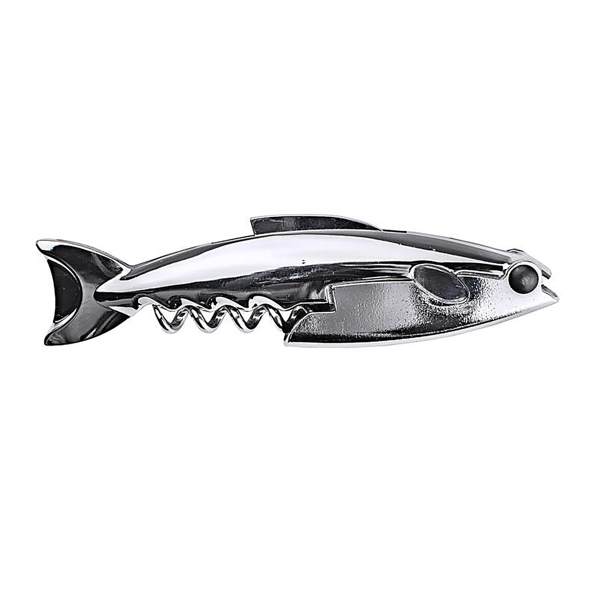 BarY3 BAR-0752 Silver Stainless Steel Waiters Corkscrew