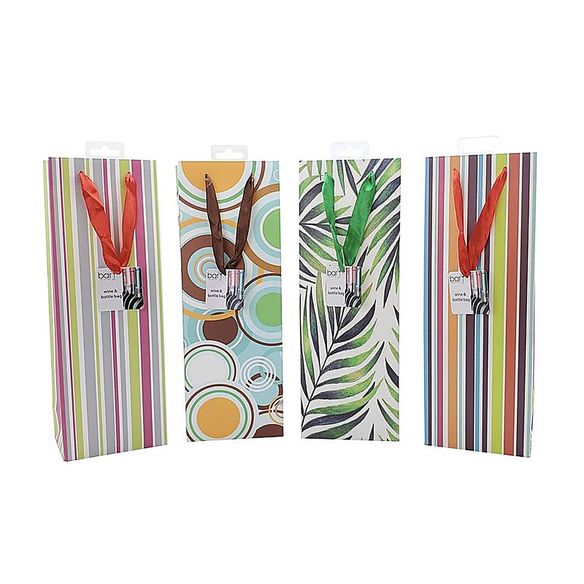 BarY3 BAR-0403 12 lb. capacity Multicolored Paper Bottle Gift Bag