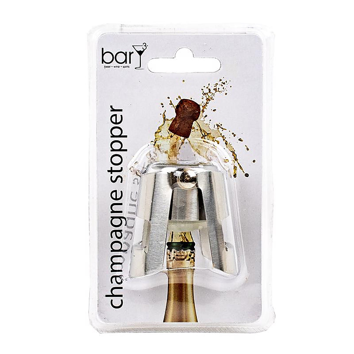 BarY3 BAR-0750 Silver Stainless Steel Bottle Stopper