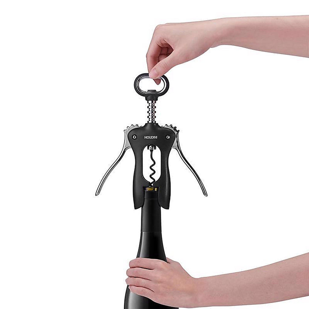 Houdini H1-012901T Black Stainless Steel Wing Corkscrew