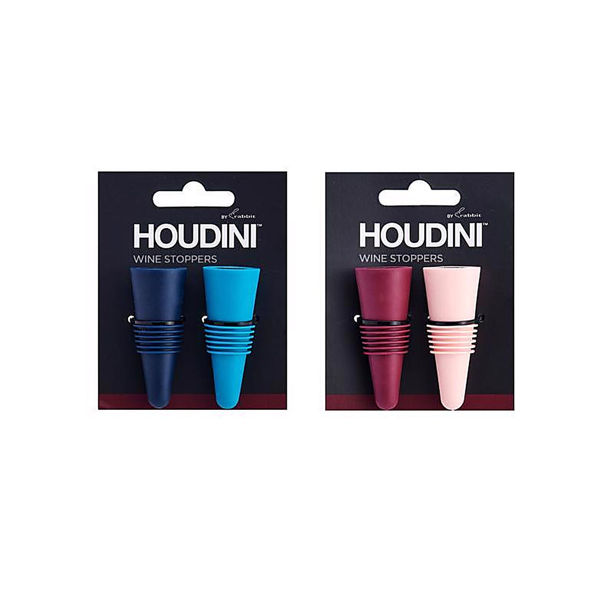 Houdini W9319 Assorted Stainless Steel/Silicone Bottle Stopper