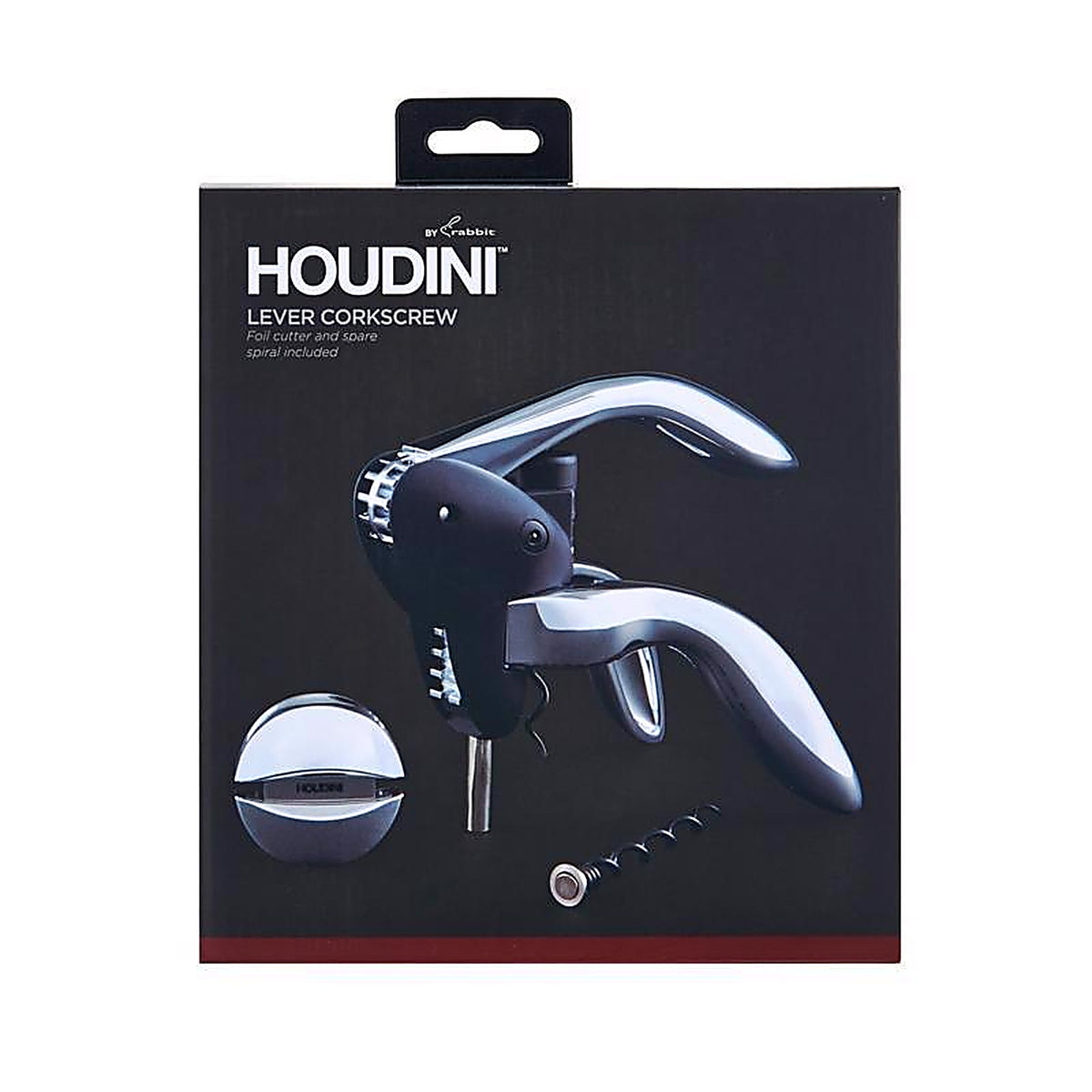 Houdini W9826 Deluxe Silver Stainless Steel Corkscrew