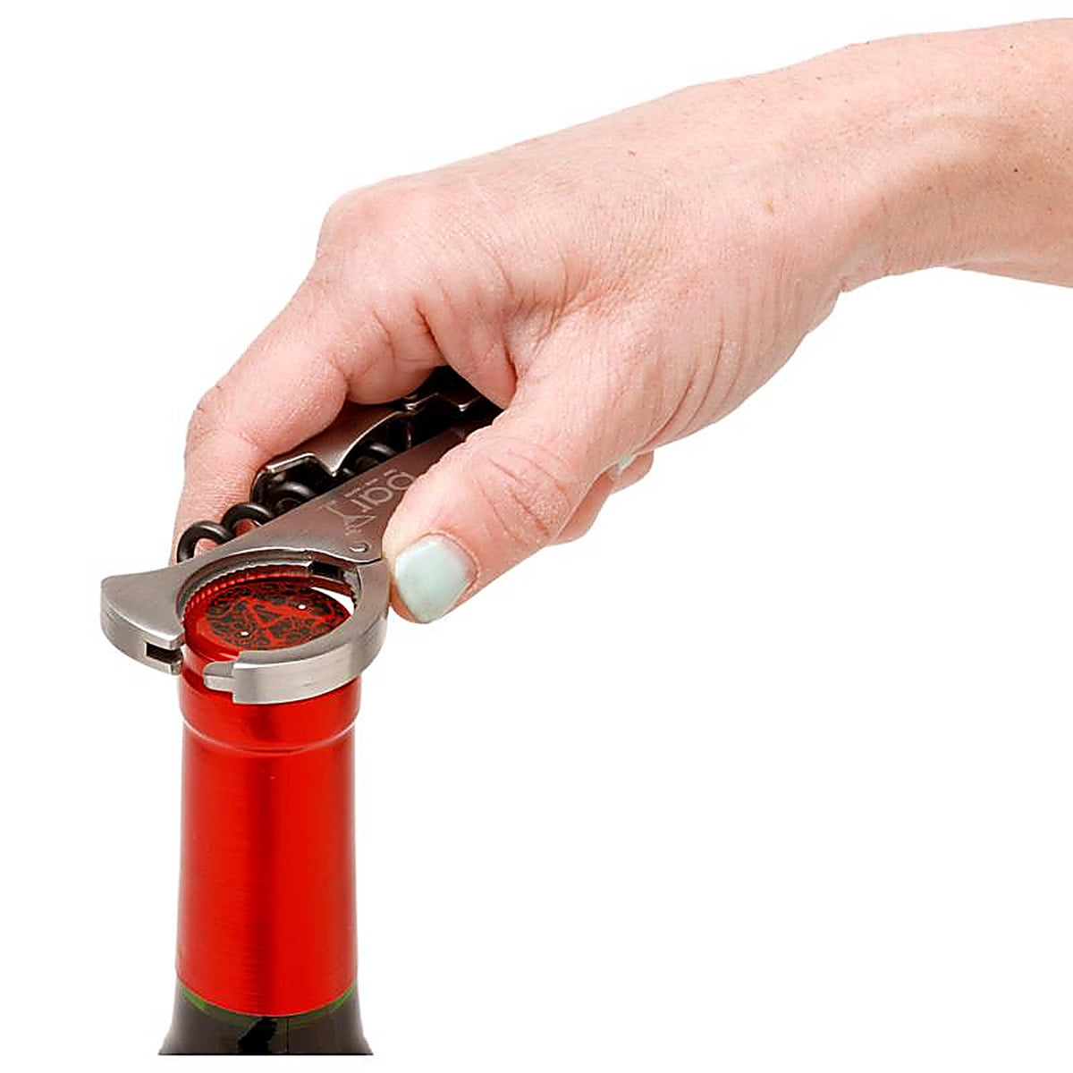 BarY3 BAR-0142 Black/Silver Stainless Steel Waiters Corkscrew