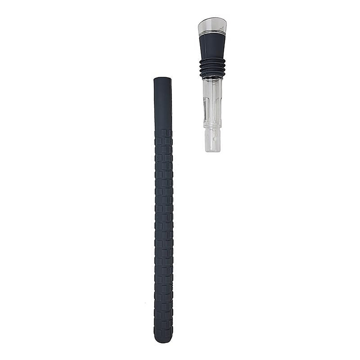 BarY3 BAR-0663 Black/Clear Silicone Wine Chill Stick and Pourer