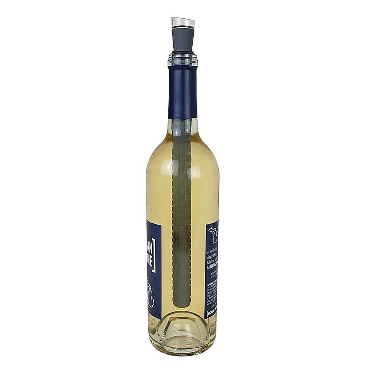 BarY3 BAR-0663 Black/Clear Silicone Wine Chill Stick and Pourer