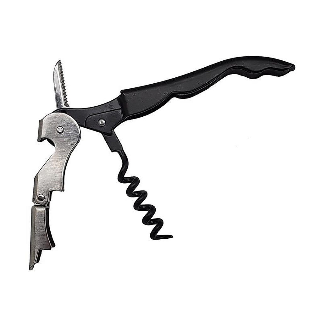 BarY3 BAR-0496 Black/Silver Steel/Polypropylene Waiters Corkscrew
