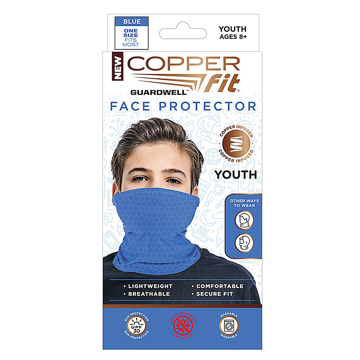 Copper CFGWKBL Fit Youth Blue Face Protector 1 pk