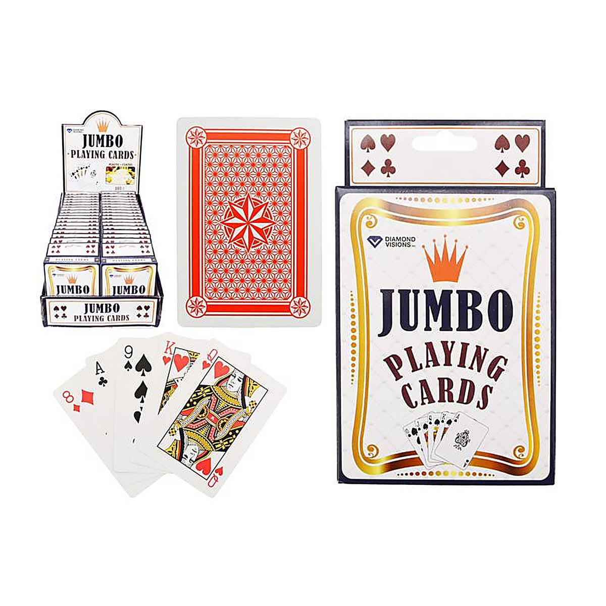 Diamond Visions 11-1681 Jumbo Playing Card Paper/Plastic 54 pc