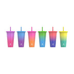 Manna AC31696 24 oz. Color Changing Assorted BPA Free Tumbler Lid and Straw 6/Count