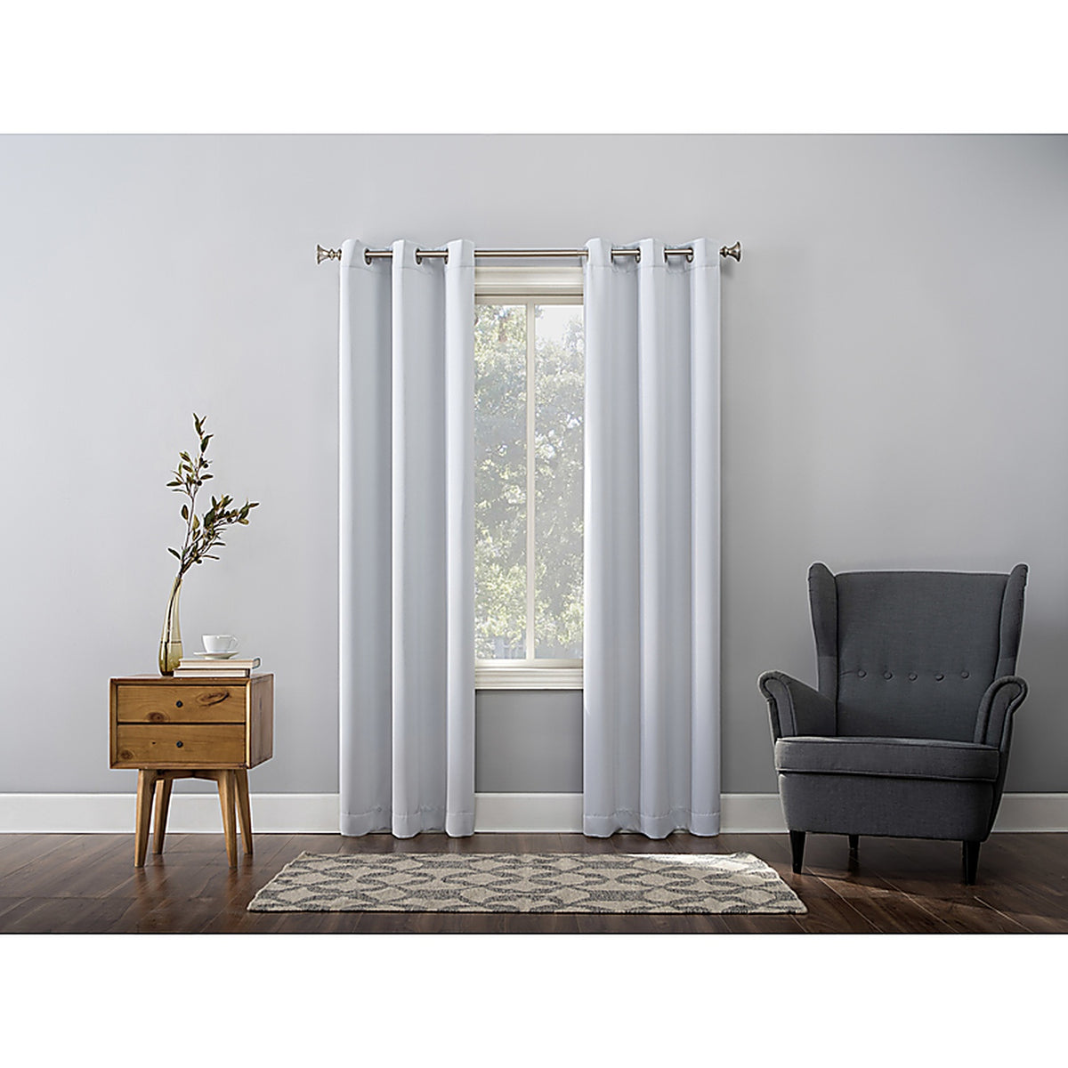 Sun Zero - AC-NRWCH84WHT - Norwich White Blackout Curtains 80 In. W X 84 In. L