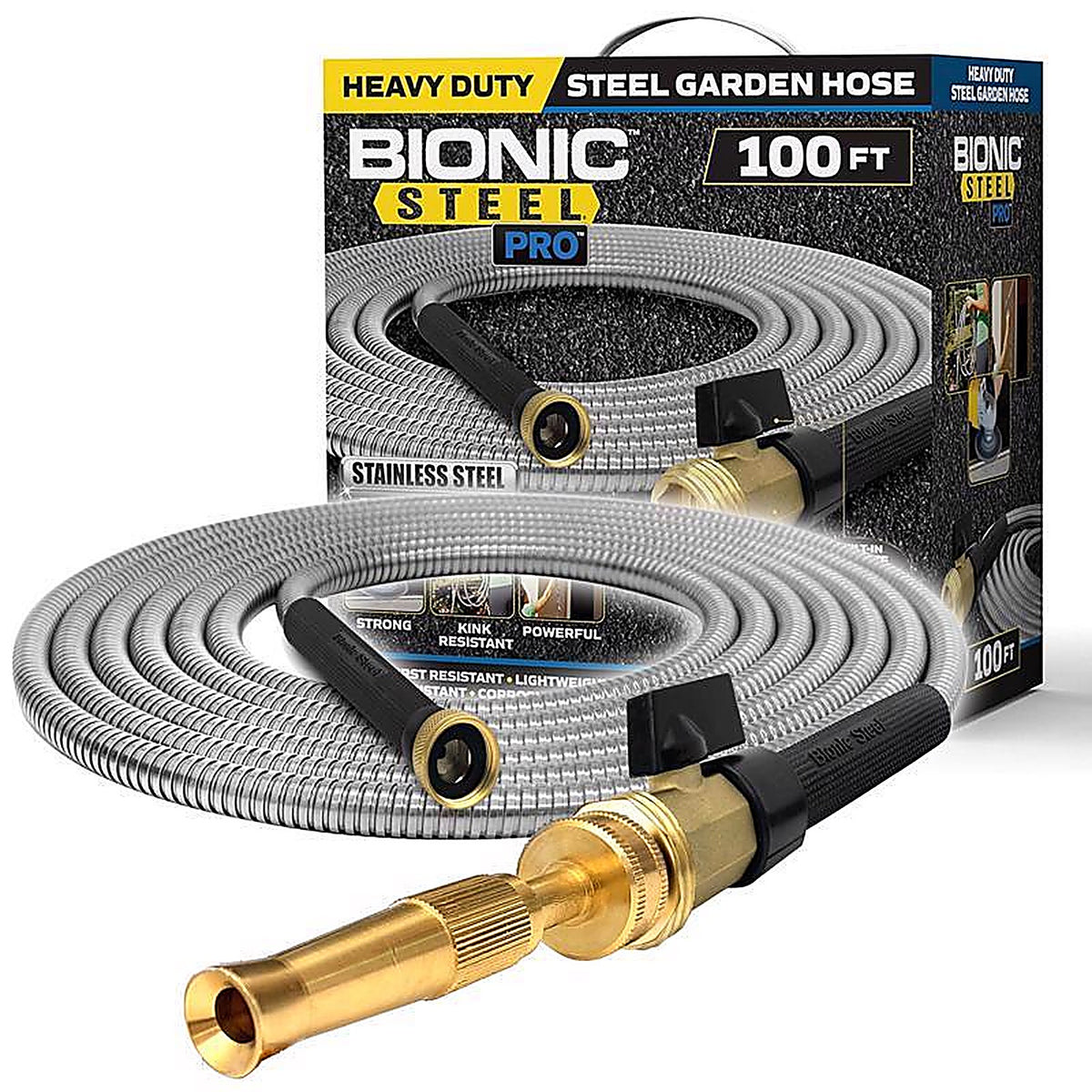 Bionic Steel - 2430 - Pro 5/8 In. D X 100 Ft. L Heavy Duty Commercial Grade Garden Hose