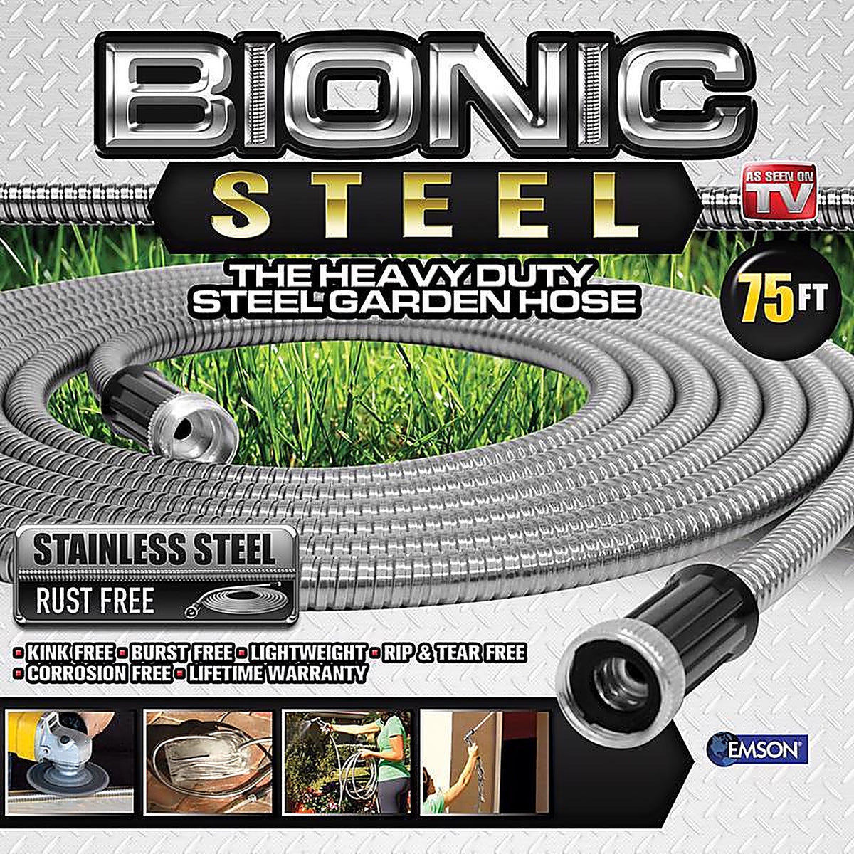 Bionic Steel - 2429 - Pro 5/8 In. D X 75 Ft. L Heavy Duty Commercial Grade Garden Hose