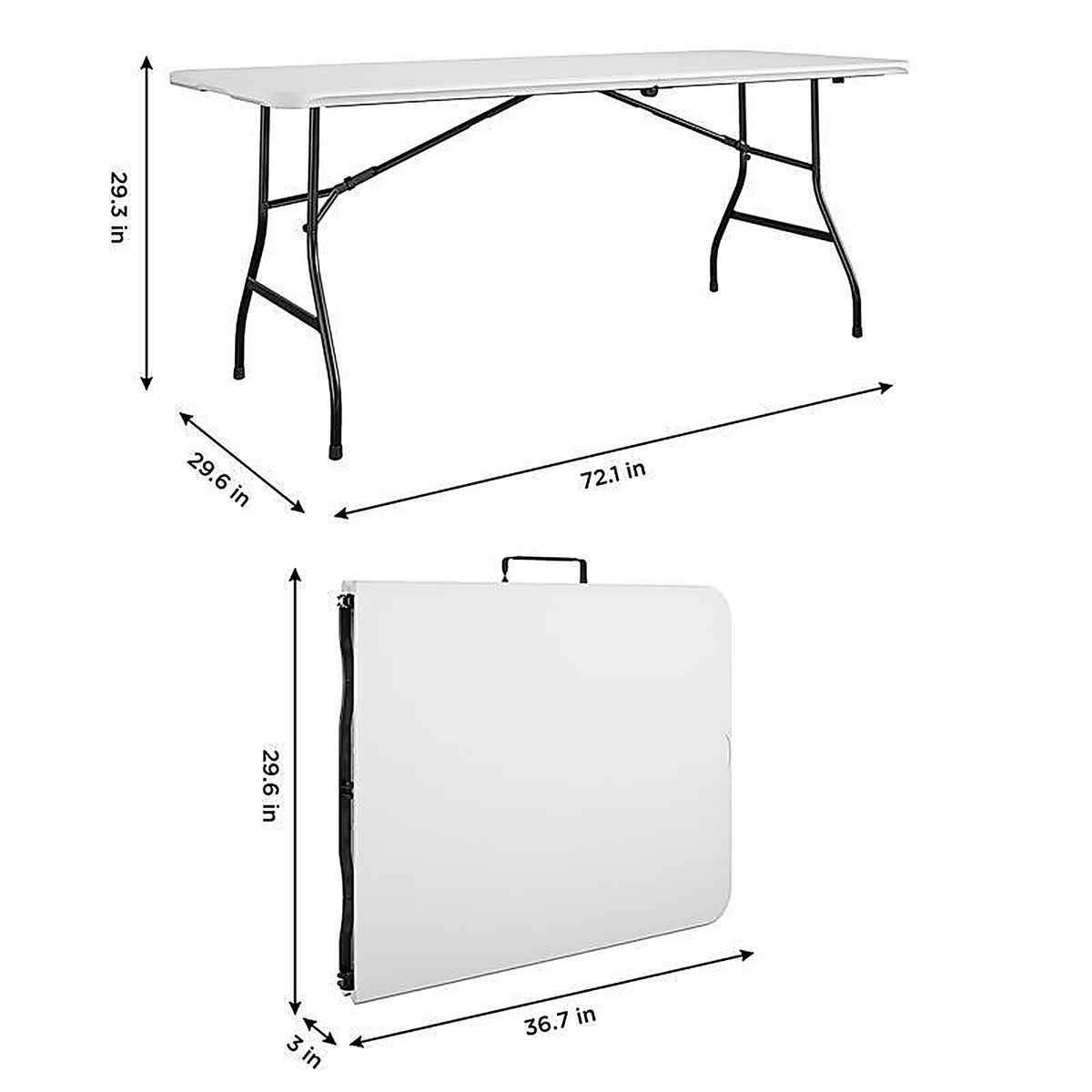 Cosco 14-682-WSP2 Casual 29.69 in. W X 72 in. L Rectangular Folding Buffet Table