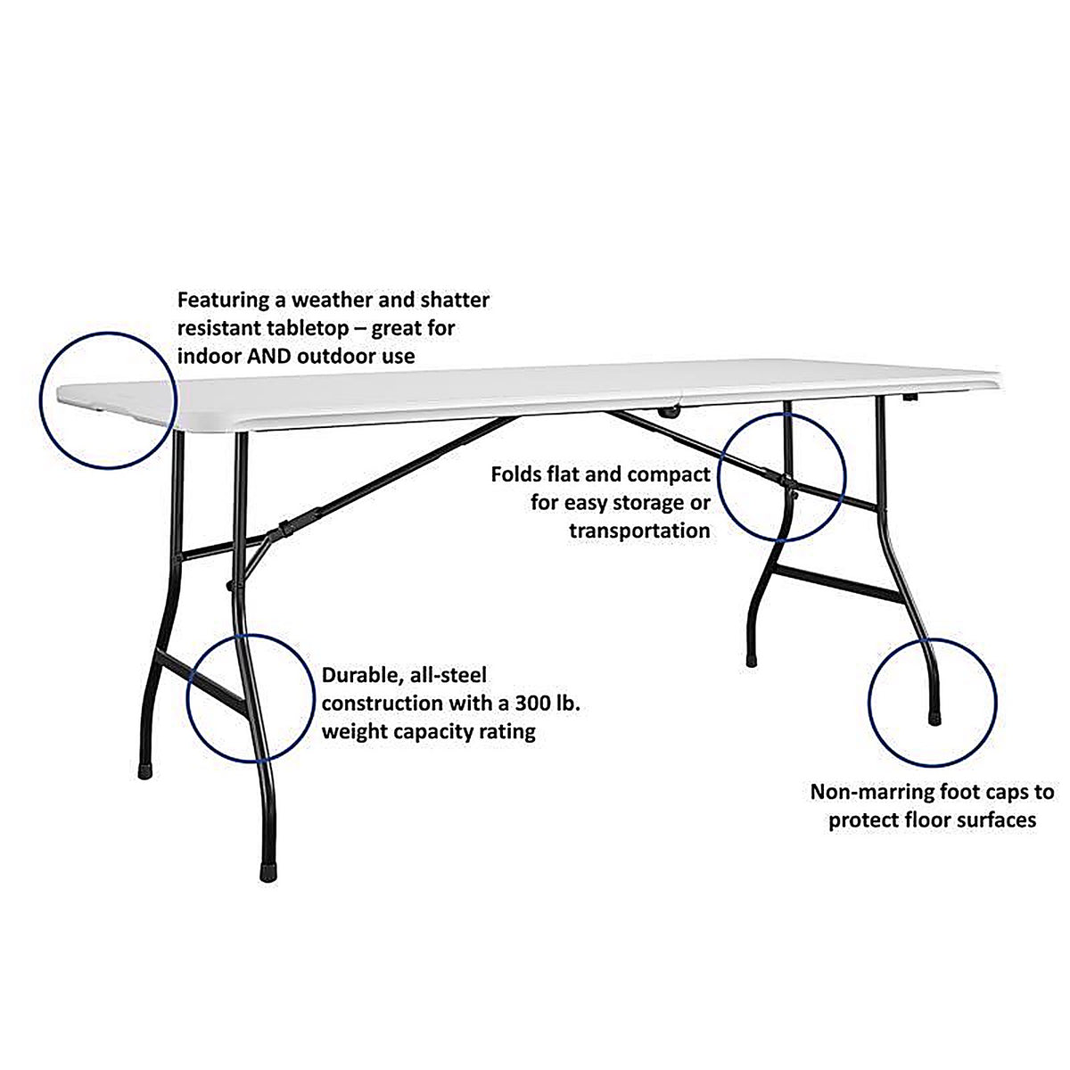 Cosco 14-682-WSP2 Casual 29.69 in. W X 72 in. L Rectangular Folding Buffet Table