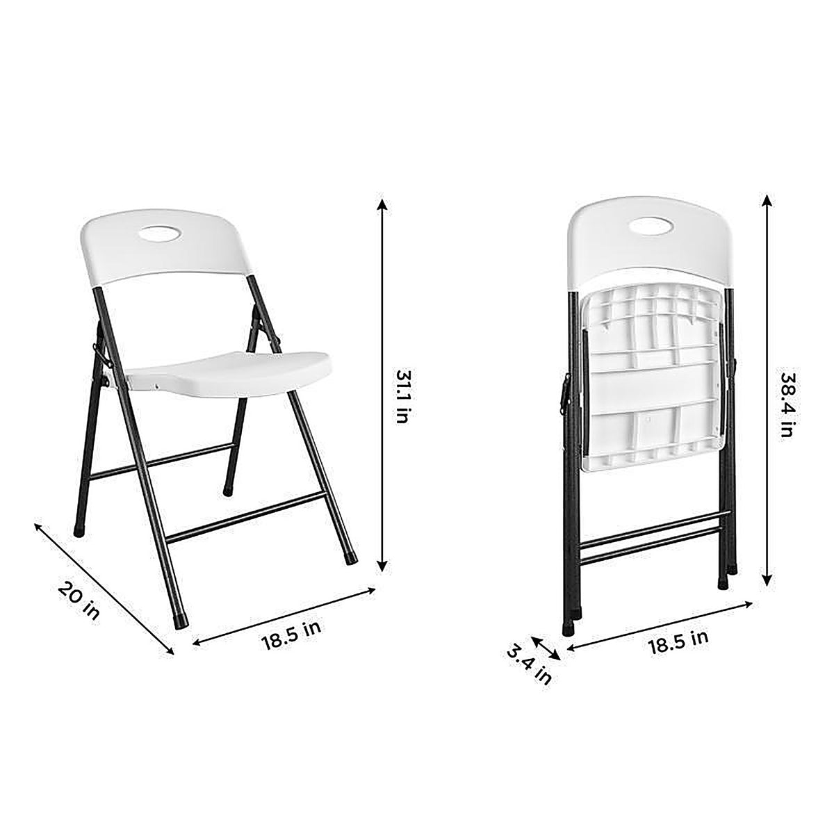 Cosco 14-833-WSP4 White Folding Chair