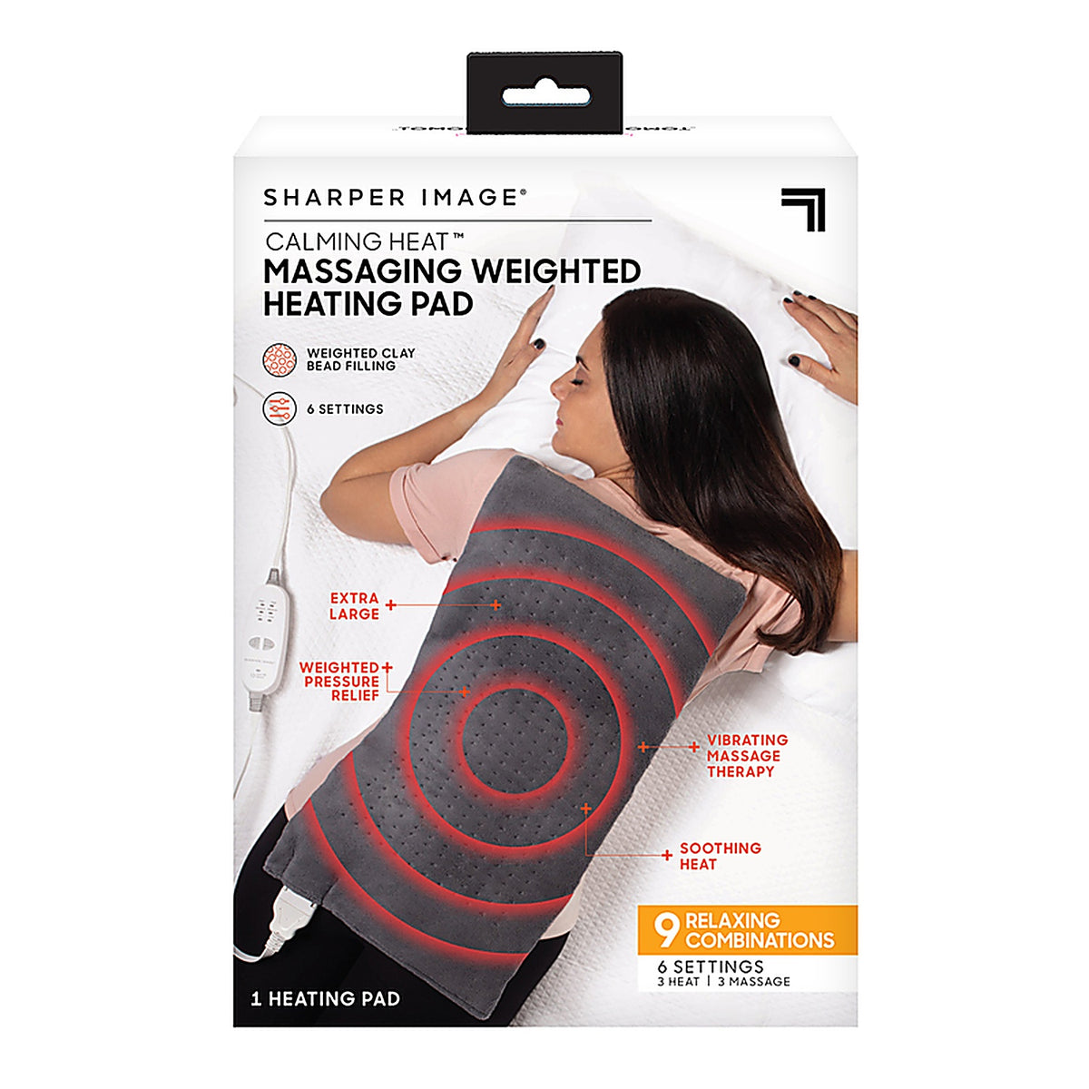 Sharper Image - CWT02106 - Calming Heat Massaging Heating Pad 1 Piece