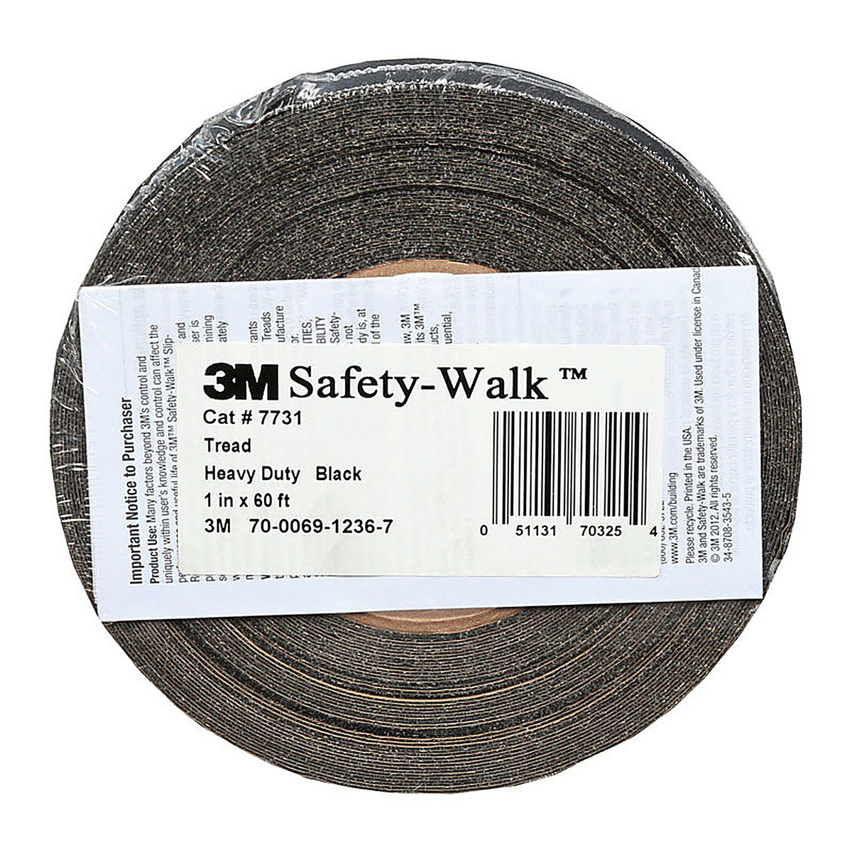 3M 07731 Safety-Walk Black Anti-Slip Tape 1 in. W x 60 ft. L 1/Pack