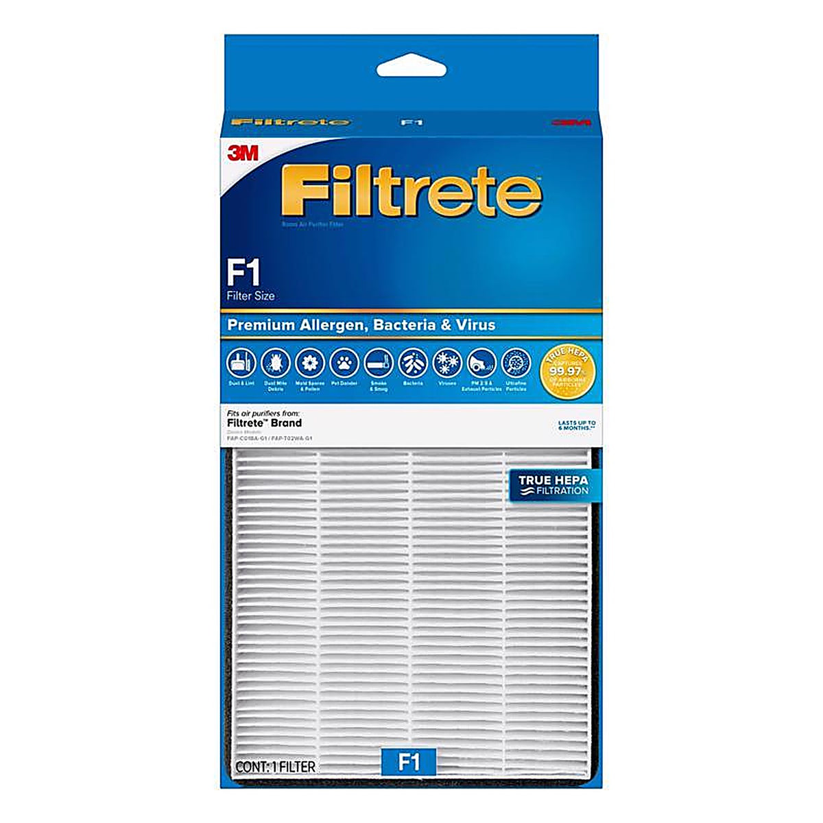 3M FAPF-F1N-4 Filtrete 12 in. H X 6.75 in. W Rectangular HEPA Air Purifier Filter