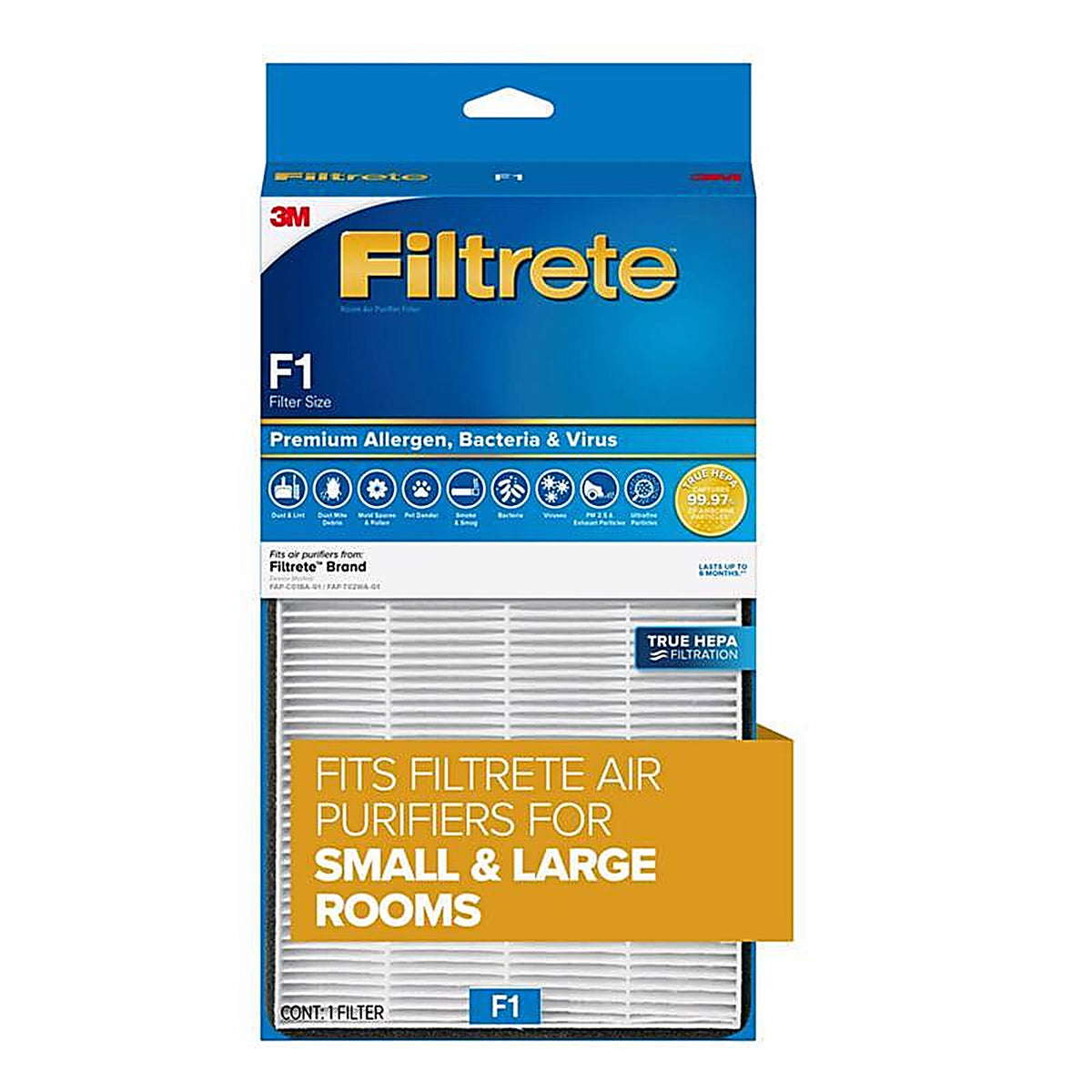 3M FAPF-F1N-4 Filtrete 12 in. H X 6.75 in. W Rectangular HEPA Air Purifier Filter