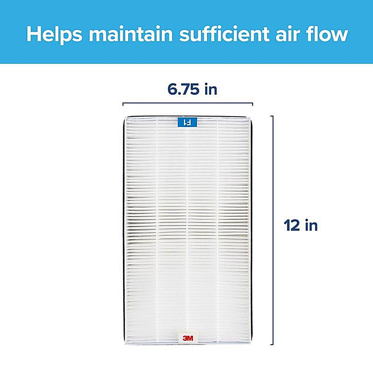 3M FAPF-F1N-4 Filtrete 12 in. H X 6.75 in. W Rectangular HEPA Air Purifier Filter