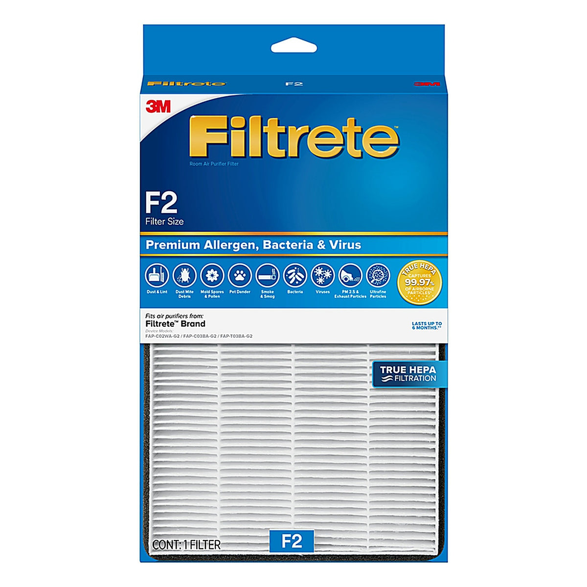 3M FAPF-F2N-4 Filtrete 13 in. H X 8.2 in. W Rectangular HEPA Air Purifier Filter