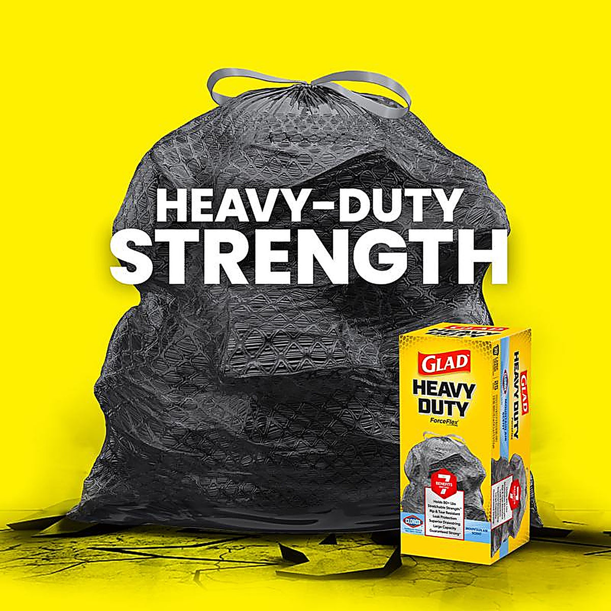 Glad 79310 ForceFlex 30 gal. Mountain Air Scent Trash Bags Drawstring 25/Pack
