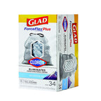 Glad 79298 ForceFlex Plus 13 gal. Mountain Air Scent Tall Kitchen Bags Drawstring 34/Pack