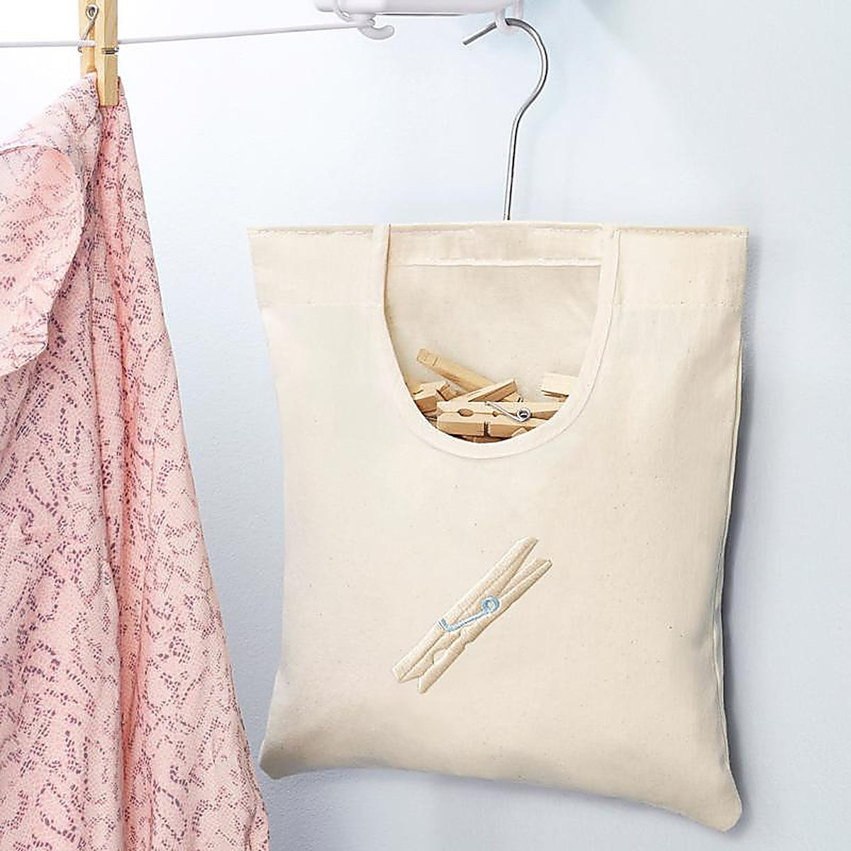 Whitmor 6462-789 Cotton Clothes Pin Bag