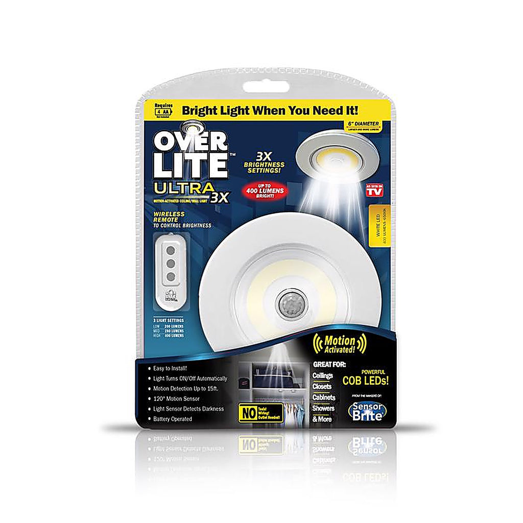 Over Lite - OLU-CD4 - Ultra 3X Motion Activated LED Light with Remote 1 Pack