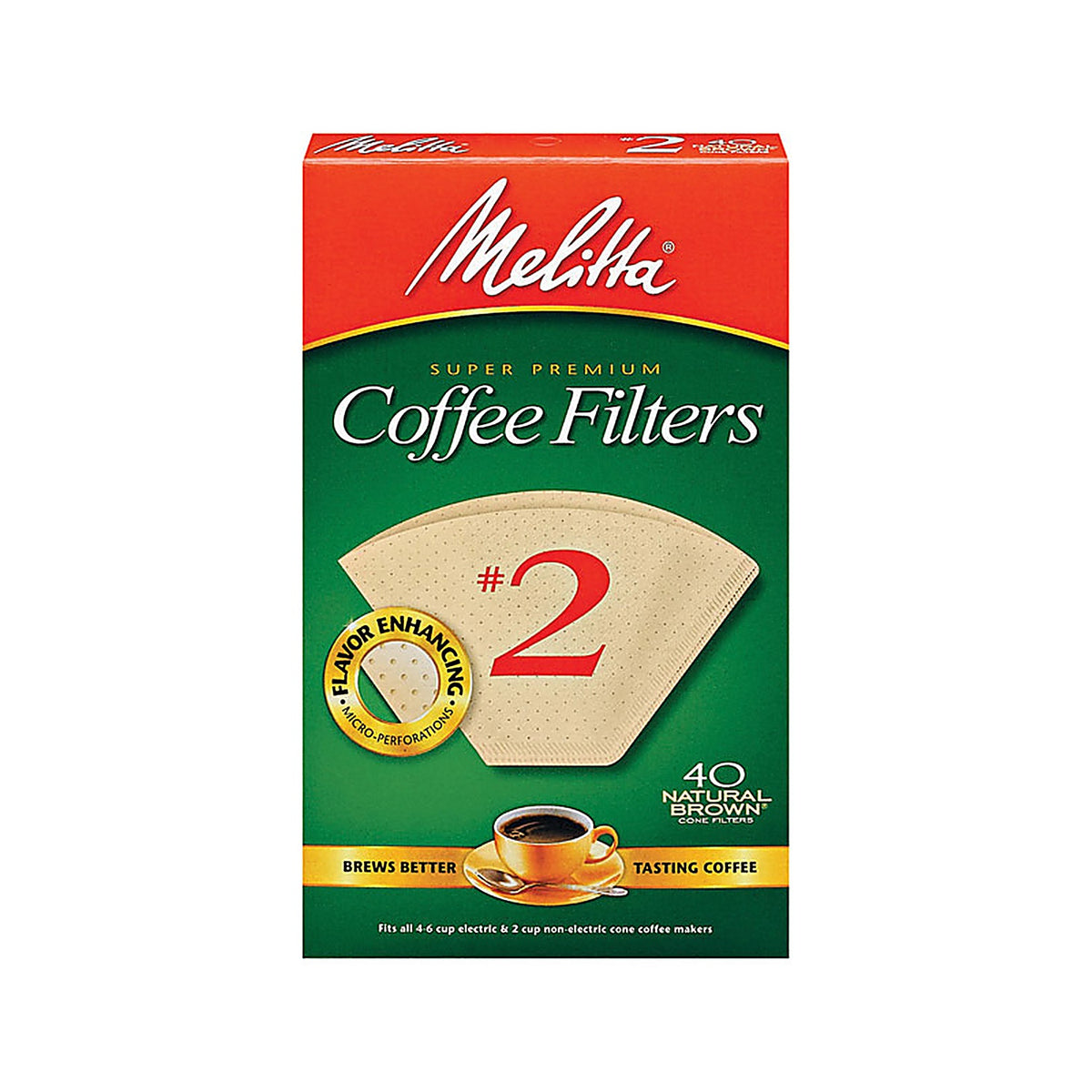 Melitta 612412 6 cups Brown Cone Coffee Filter 40/Pack