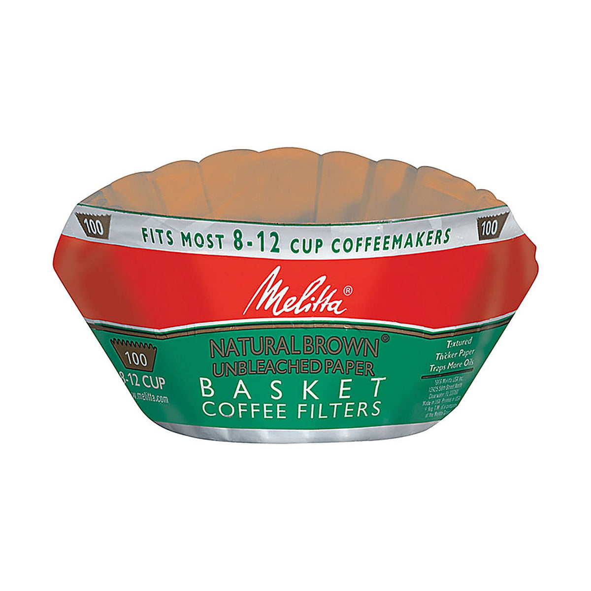 Melitta 629092 8-12 cups Brown Basket Coffee Filter 100/Pack
