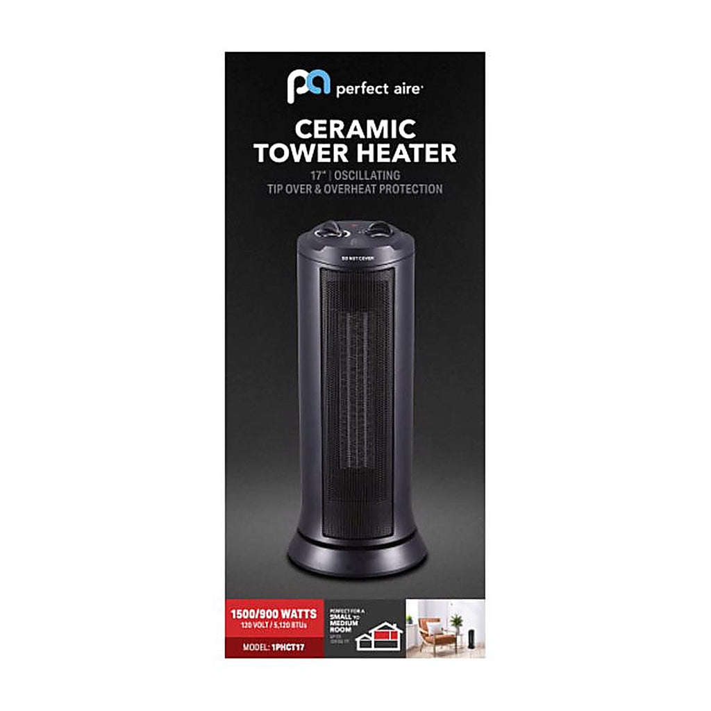 Perfect Aire 1PHCT17 128 sq ft Electric Oscillating Tower Space Heater 5120 BTU