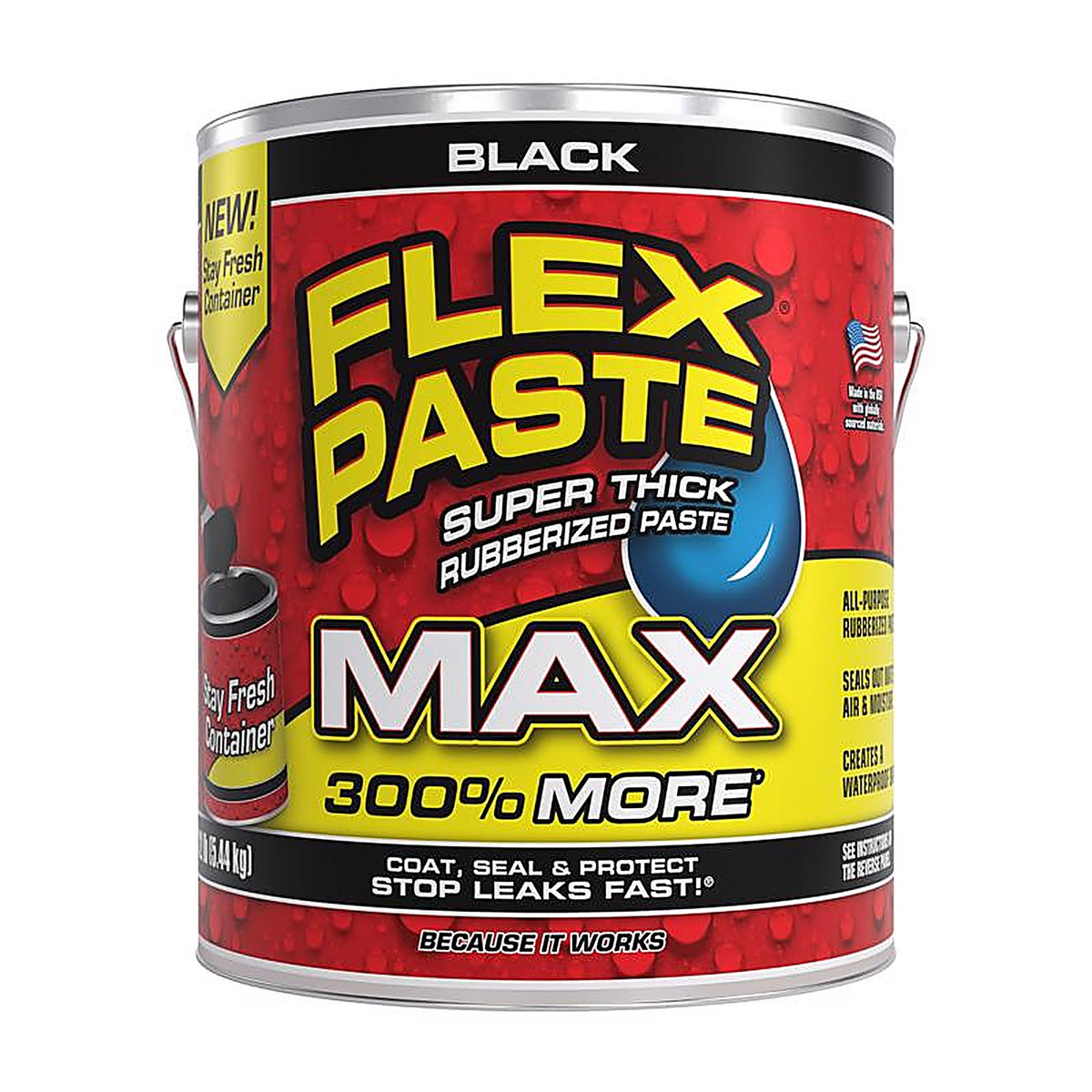 Flex Seal PFSMAXBLK01 FLEX PASTE MAX Black Rubber Coating 12 lb