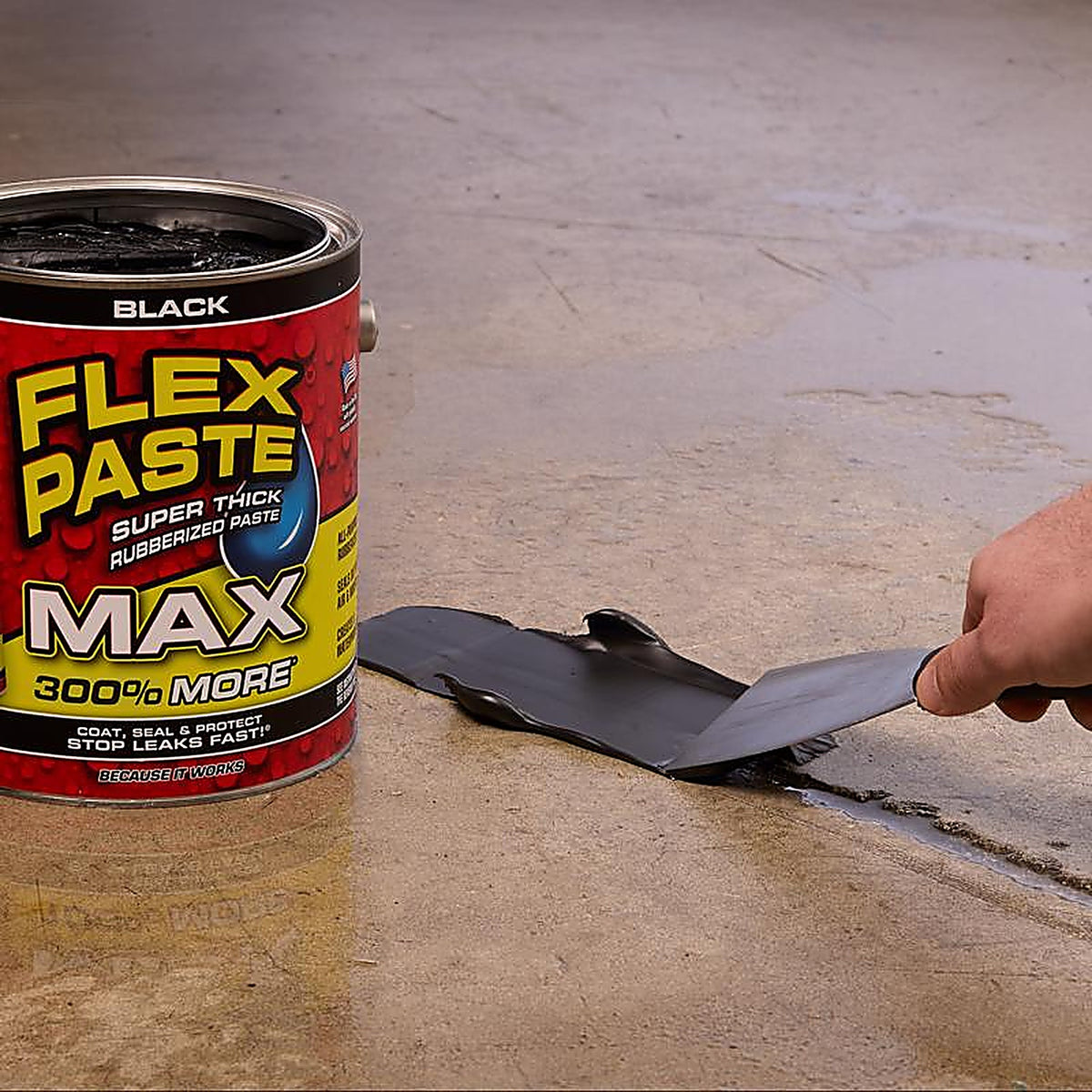 Flex Seal PFSMAXBLK01 FLEX PASTE MAX Black Rubber Coating 12 lb