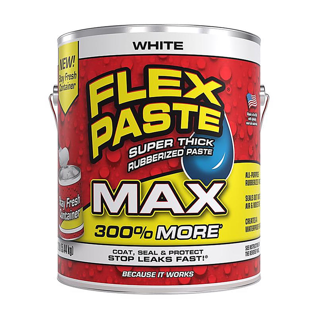 Flex Seal PFSMAXWHT01 FLEX PASTE MAX White Rubber Coating 12 lb