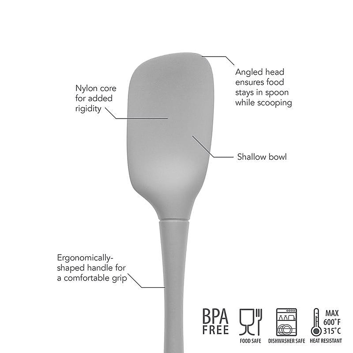 Tovolo - 44002-201 - Flex-Core Oyster Gray Nylon/Silicone Spoonula