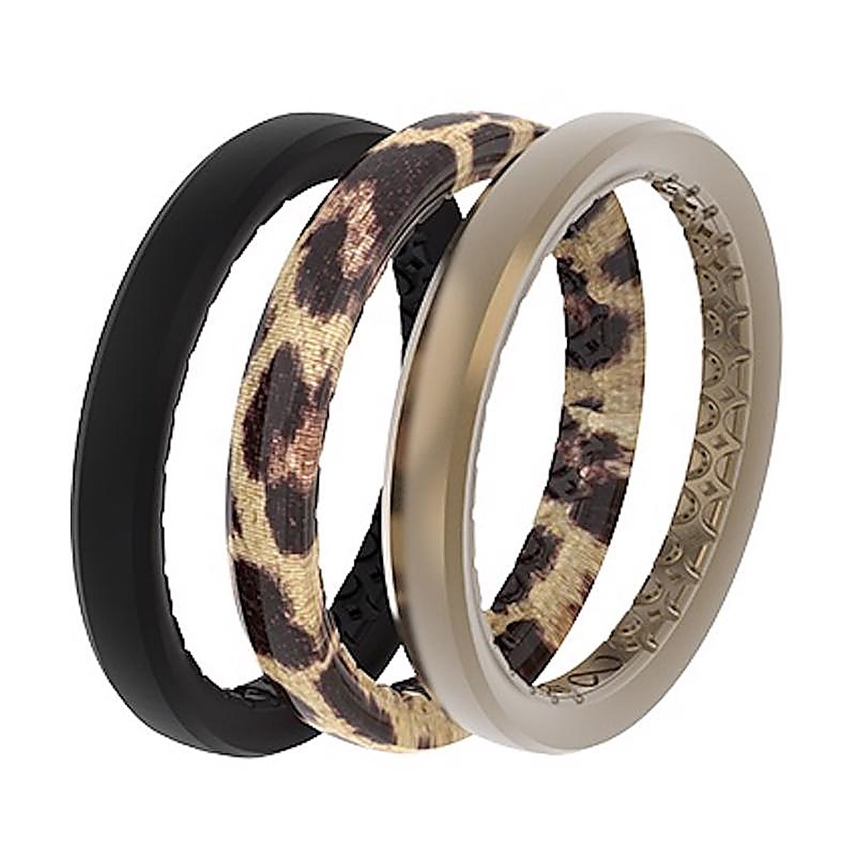 Groove Life R9-126-06 Womens Round Assorted Stackable Rings Silicone Water Resistant Size 6