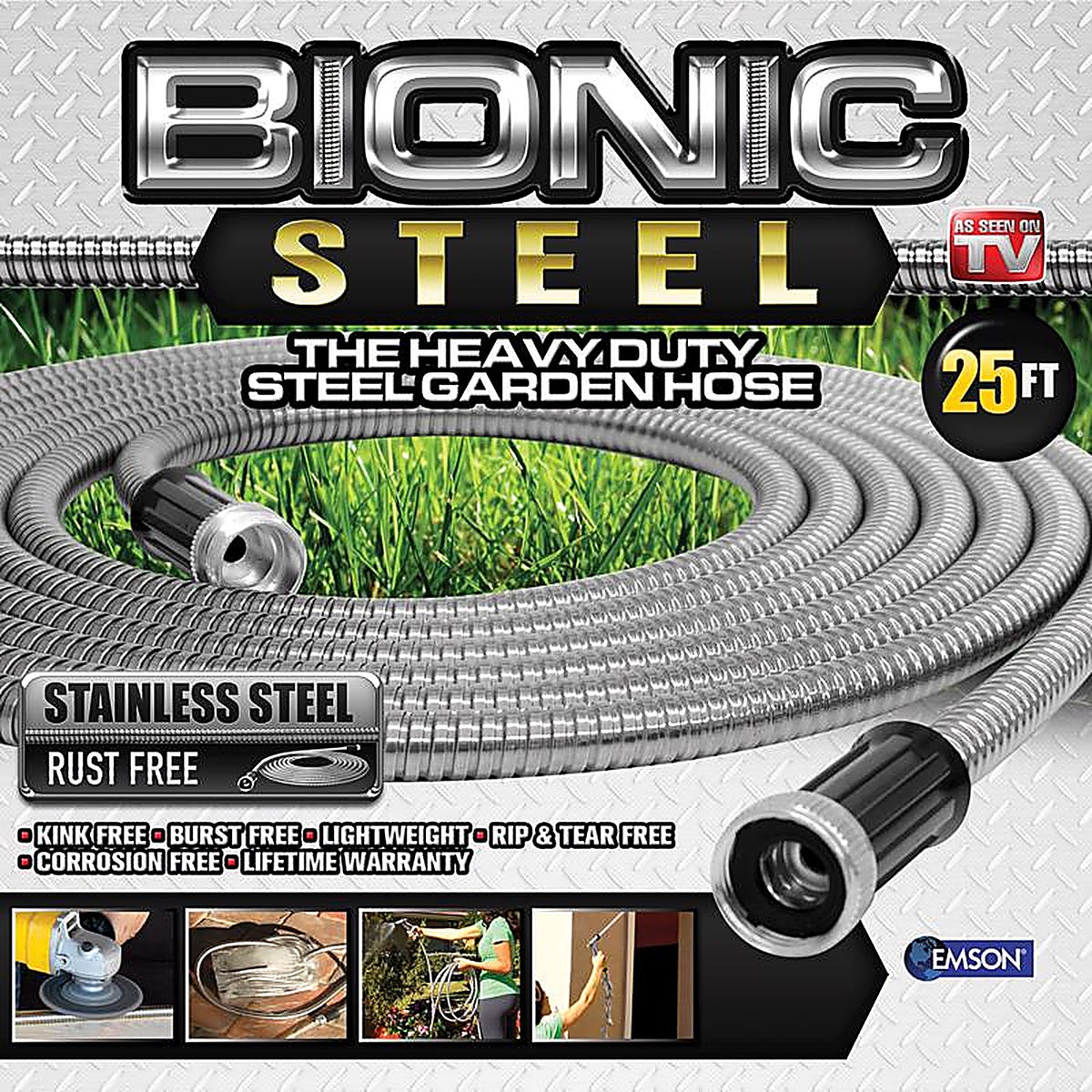 Bionic Steel - 2425 - Pro 5/8 In. D X 25 Ft. L Heavy Duty Commercial Grade Garden Hose