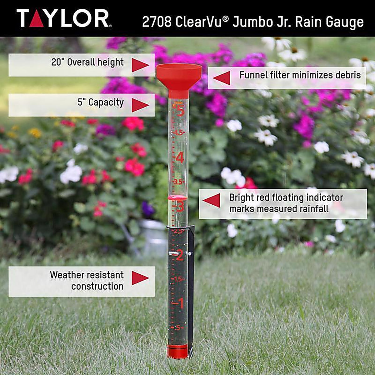 Taylor - 5288566 - Jumbo Rain Gauge Bracket 3.25 In. W X 3.25 In. L