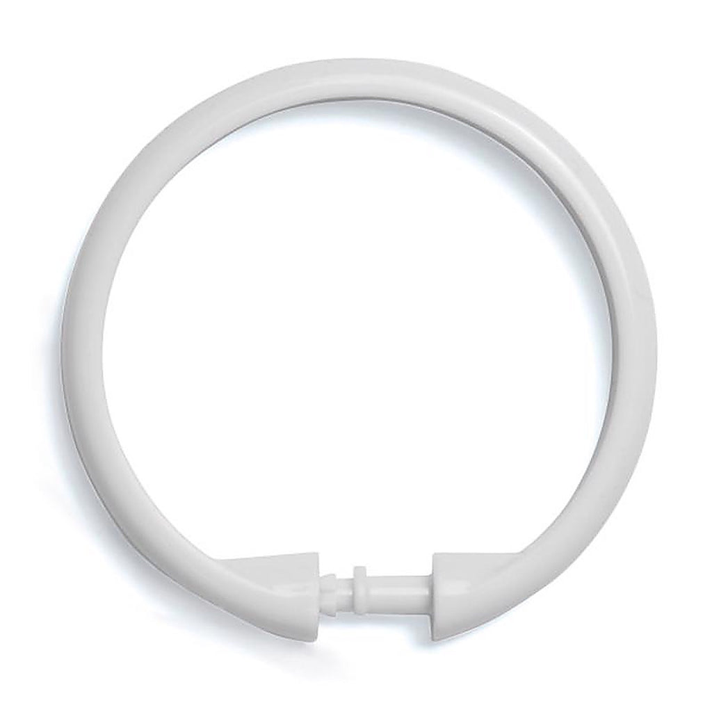 Kenney KN61217V2 White Plastic Shower Curtain Rings 12 pk