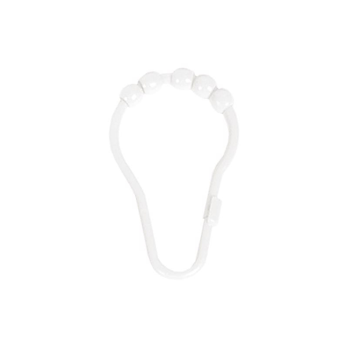 Kenney KN67140V1 White Plastic Shower Curtain Rings 12 pk