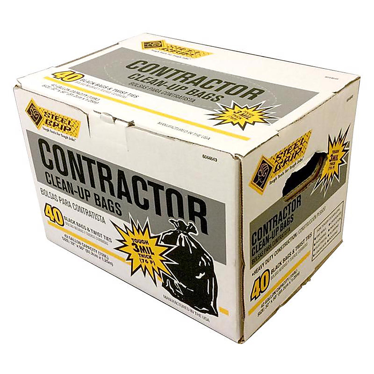 Steel Grip 3250A40SG 42 gal Contractor Bags Twist Tie 40 pk