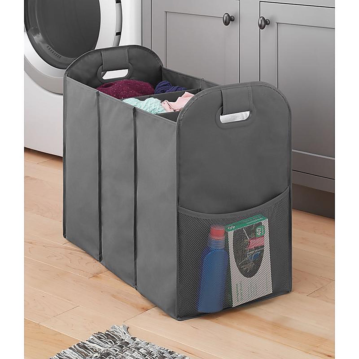 Whitmor 6266-7702-SAGRY Gray Fabric Collapsible Hamper 22in.