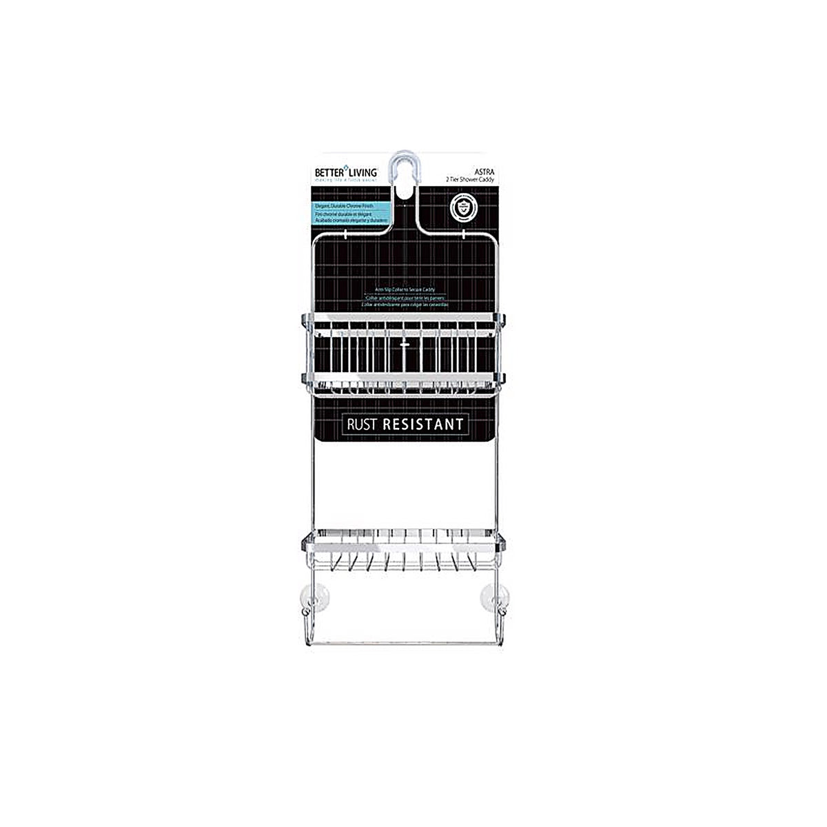 Better Living 13214 Astra 25.5 in. H X 5 in. W X 10.98 in. L Chrome Silver Shower Caddy