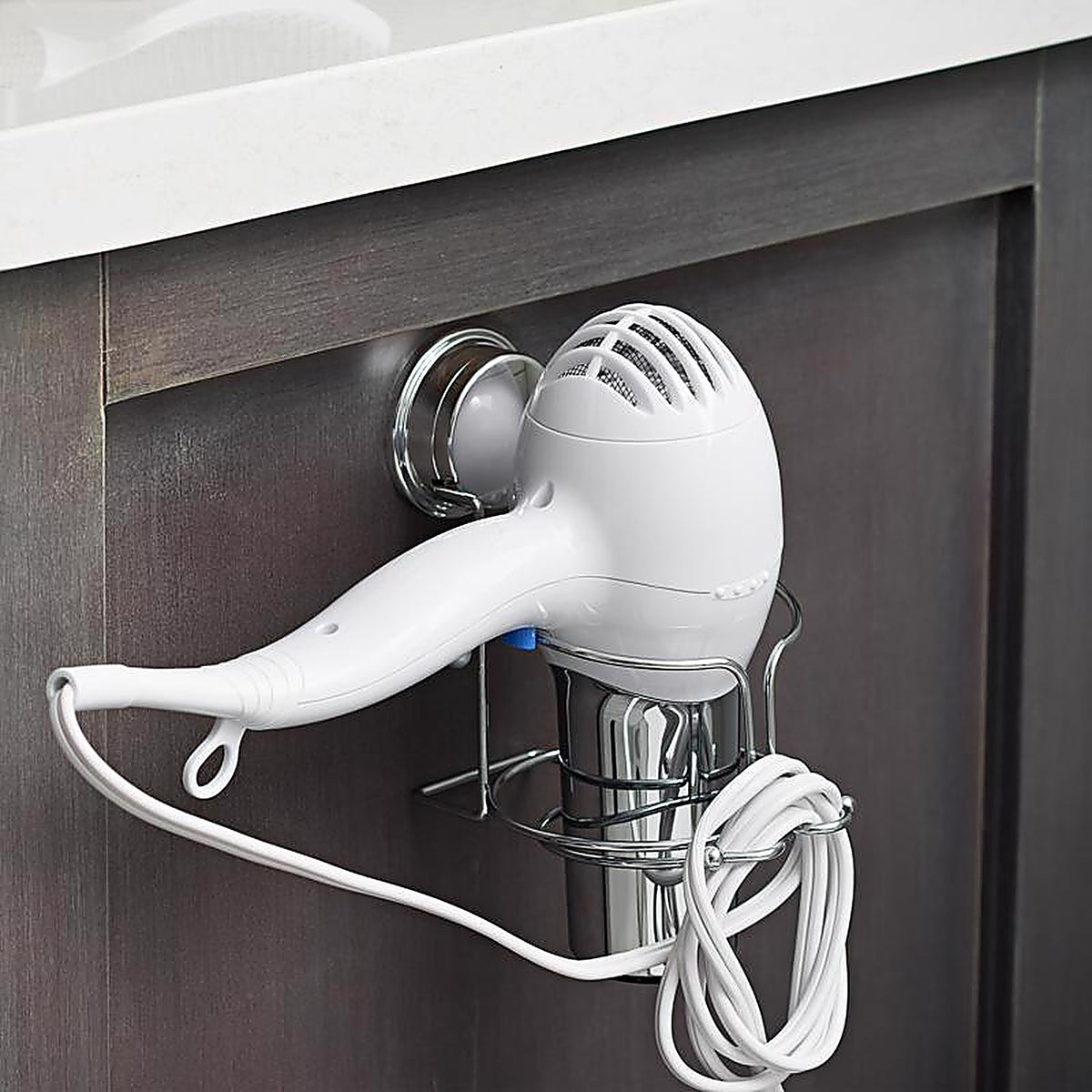 Better Living 13823 Stick N Lock Plus 6.1 in. H X 5.91 in. W X 3.94 in. L Hair Dryer Holder
