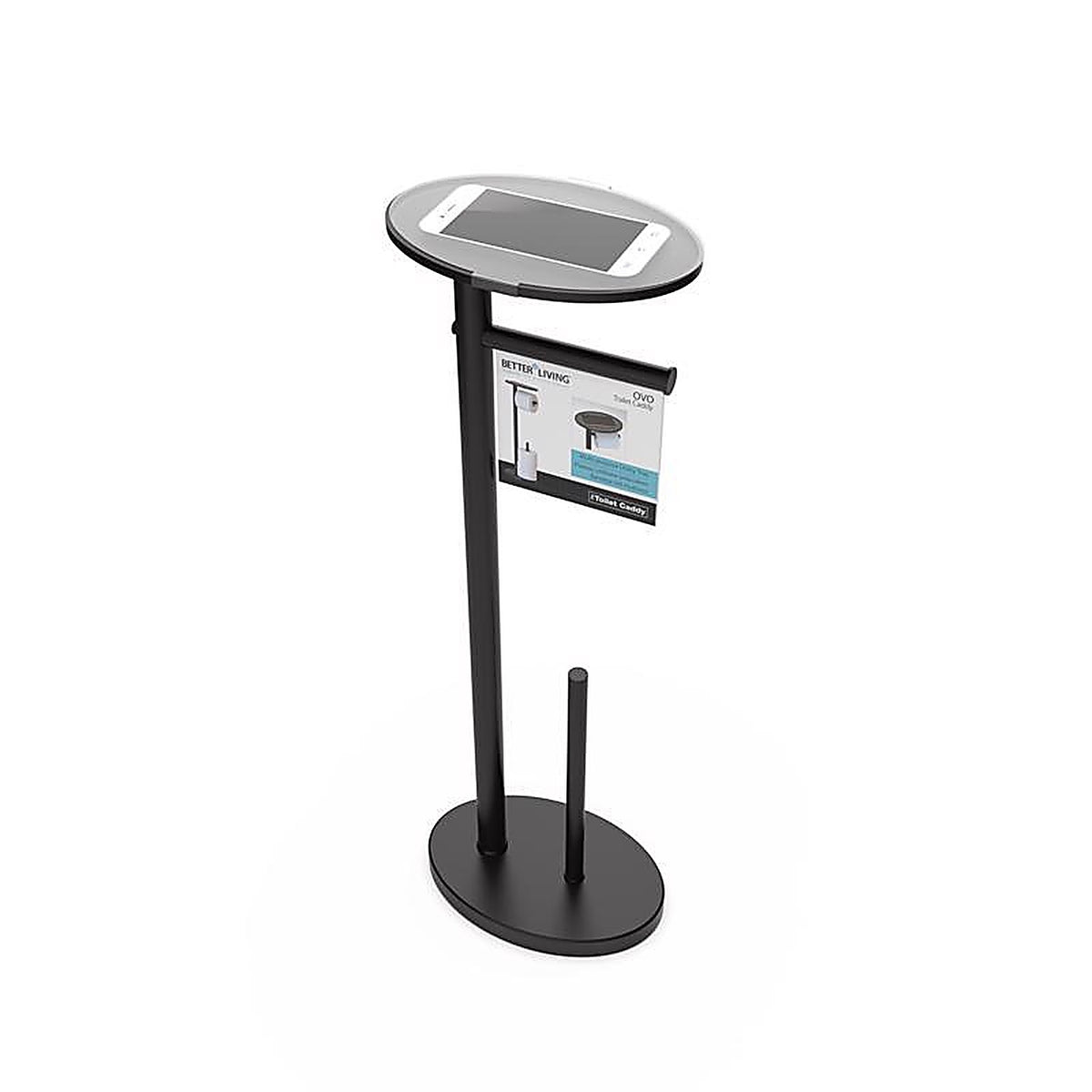 Better Living 54588 Ovo Matte Black Toilet Paper Holder