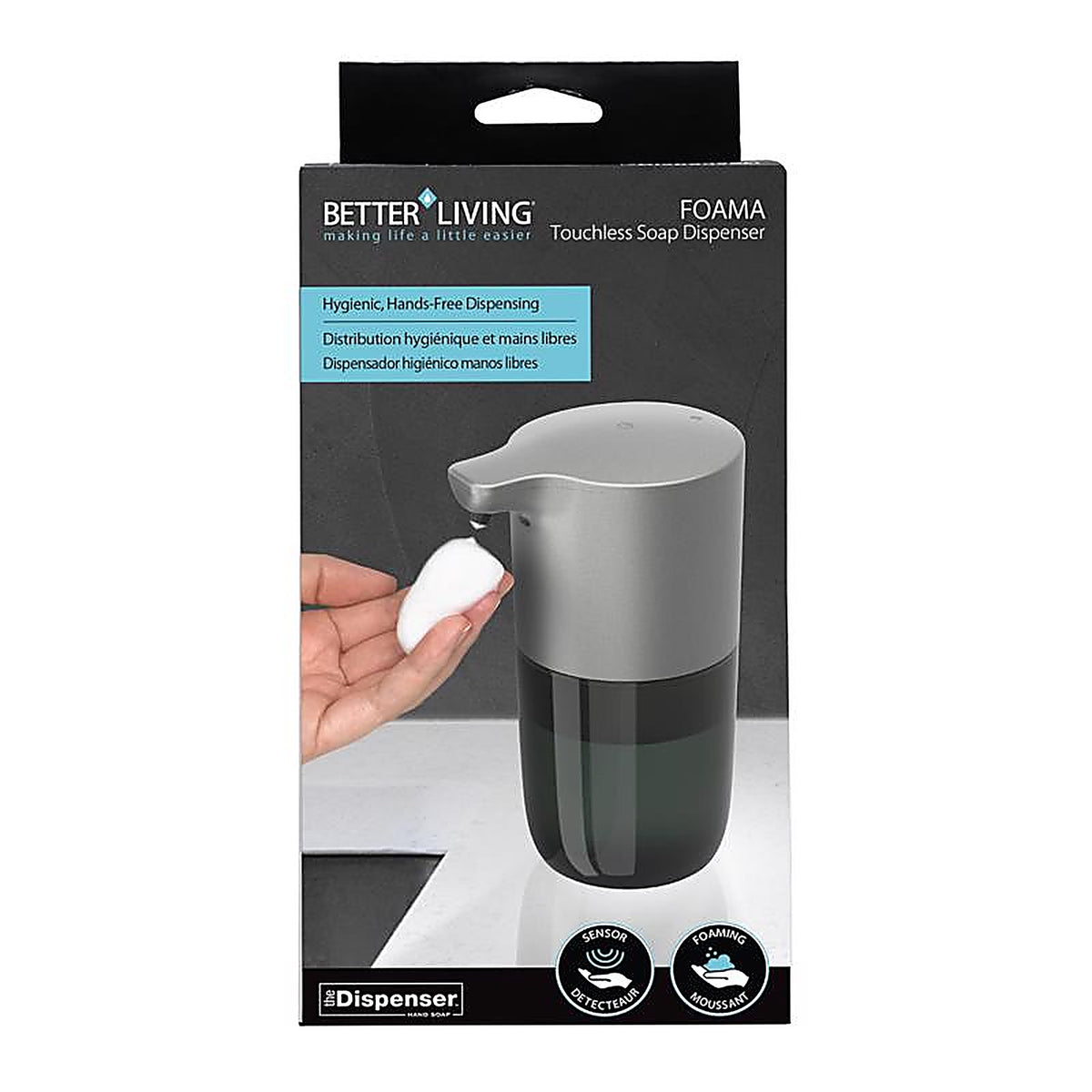 Better Living 70126 Foama 10 oz Counter Top Touch Free Foam Soap Dispenser