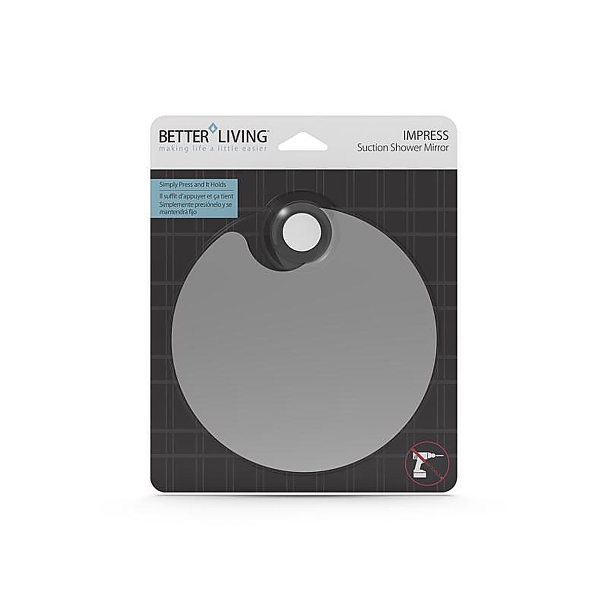 Better Living 13872 Wall Mount Shower Mirror Gray