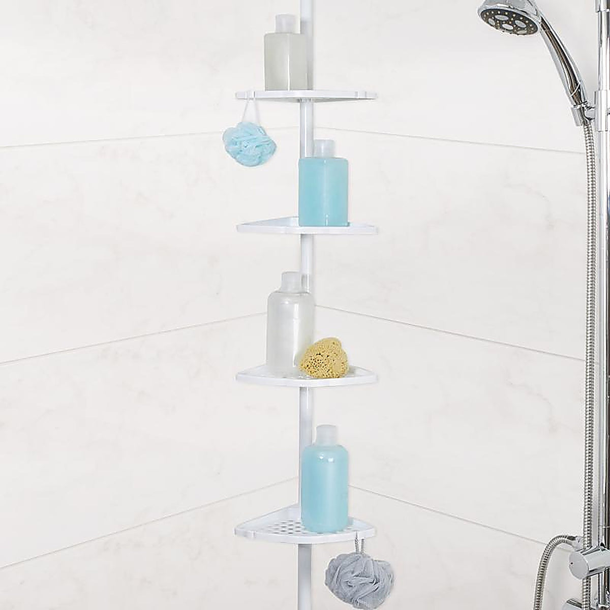 Better Living 70040 White Aluminum Shower Corner Shelf